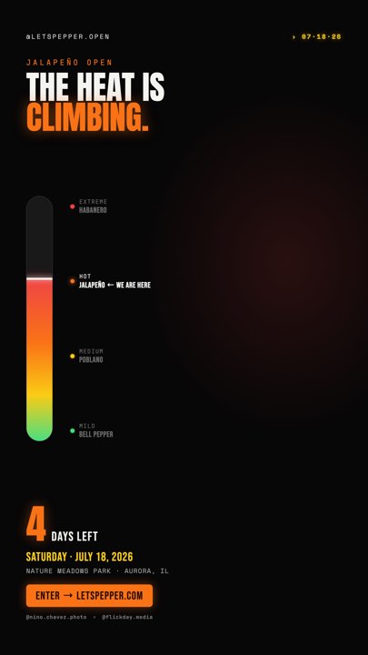 Concept C: heat-index gauge treatment showing the event on a heat ladder